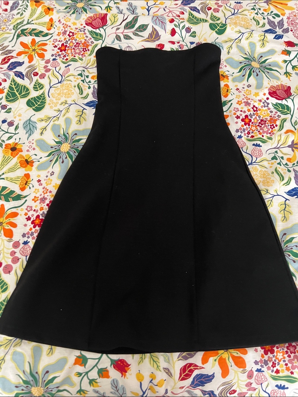 Strapless Black Fit-and-Flare Dress